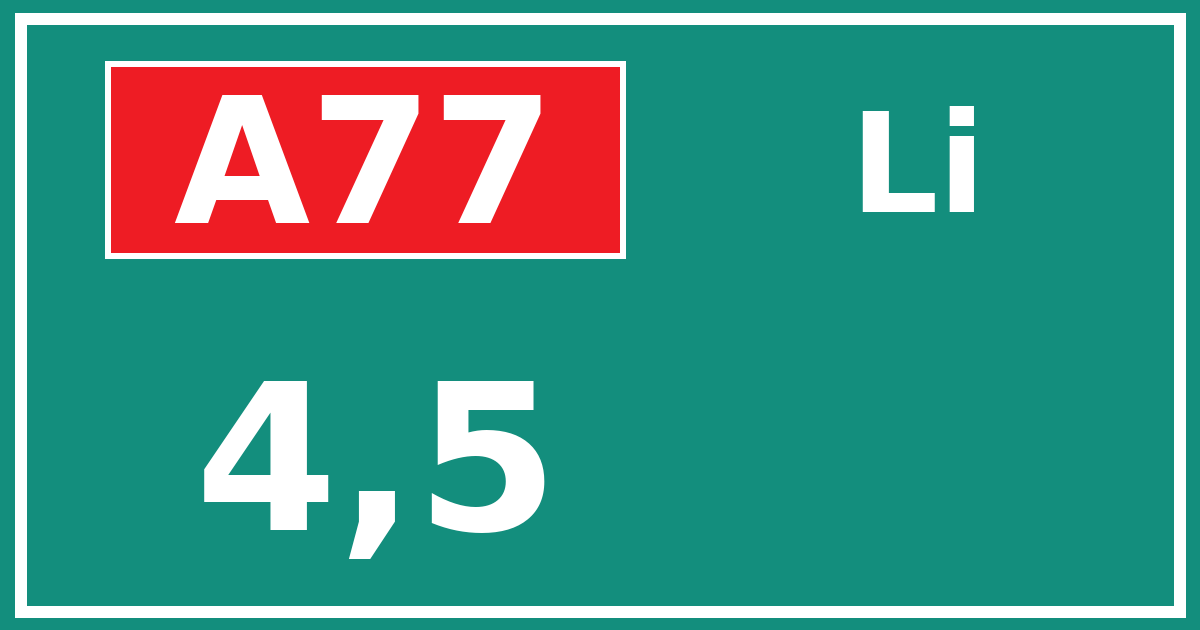 Hectometerbord A77 4,5 zijde Li