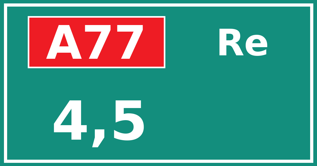 Hectometerbord A77 4,5 zijde Re