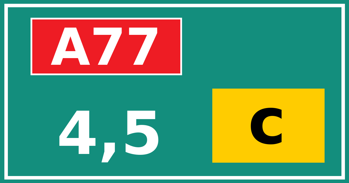 Hectometerbord A77 4,5 letter c