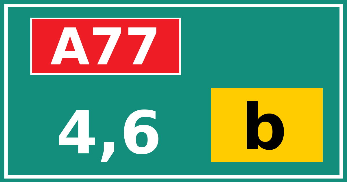 Hectometerbord A77 4,6 letter b