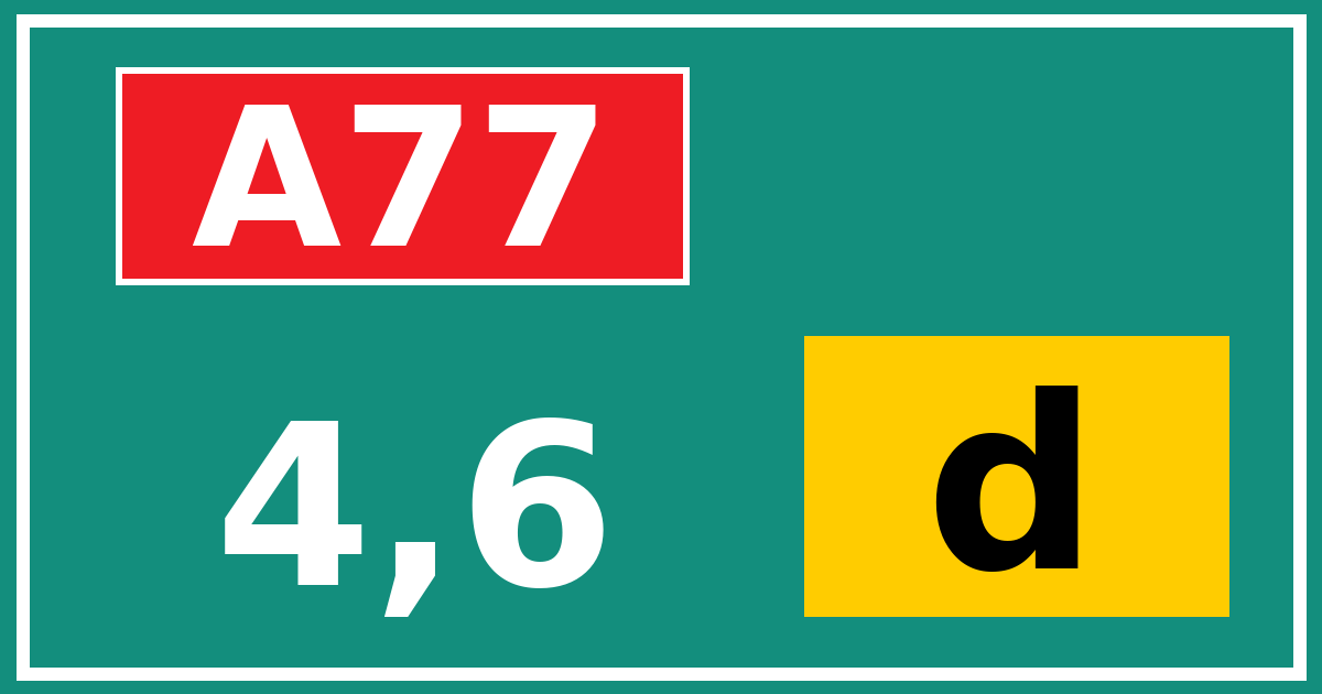 Hectometerbord A77 4,6 letter d