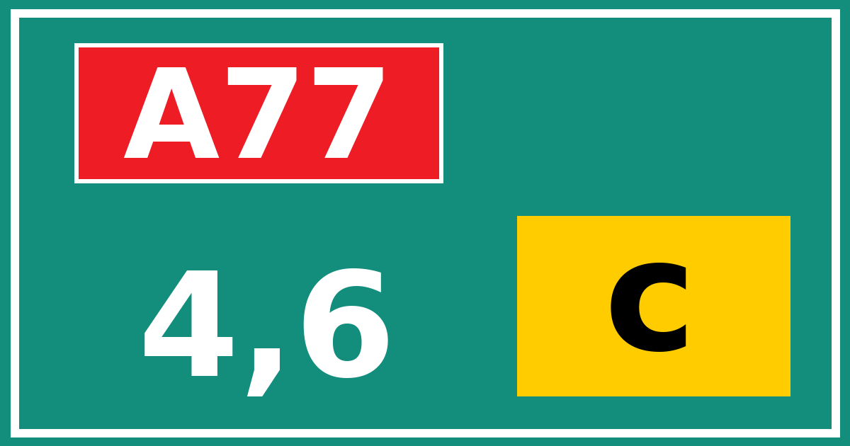 Hectometerbord A77 4,6 letter c