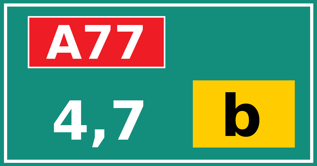 Hectometerbord A77 4,7 letter b