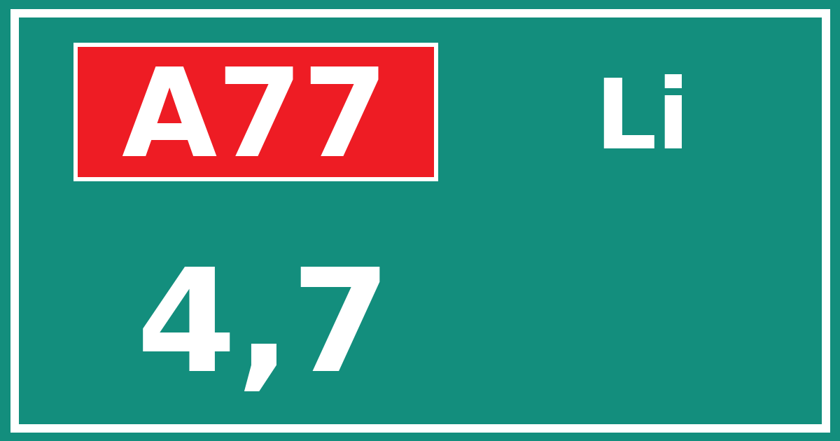 Hectometerbord A77 4,7 zijde Li
