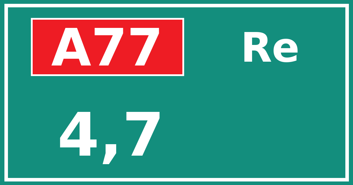 Hectometerbord A77 4,7 zijde Re