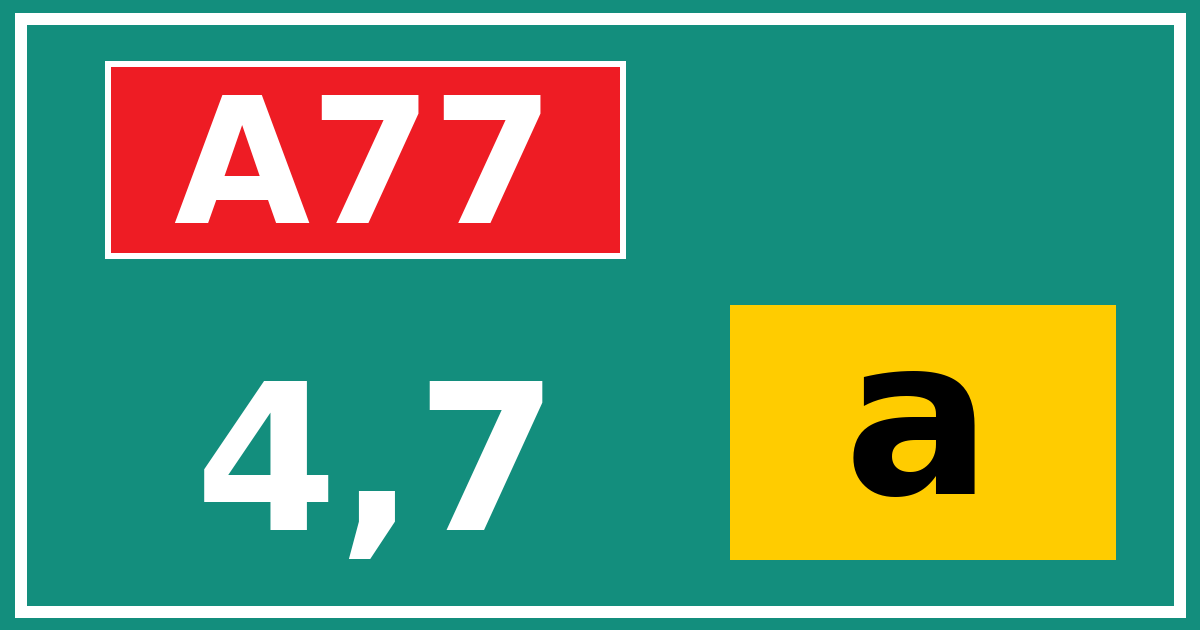 Hectometerbord A77 4,7 letter a