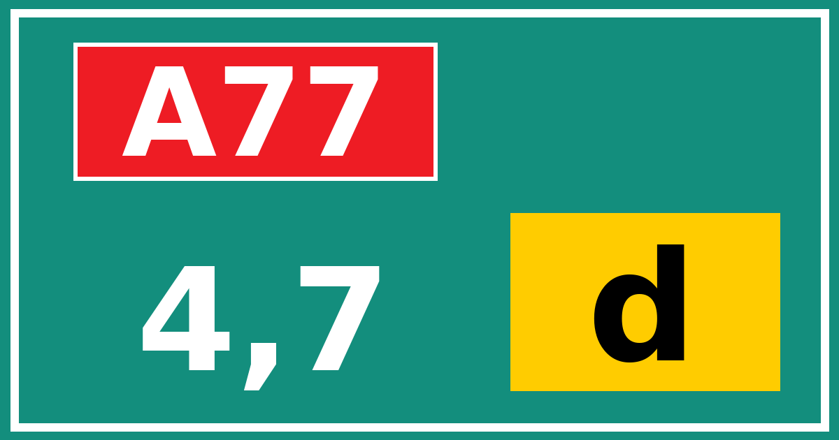 Hectometerbord A77 4,7 letter d