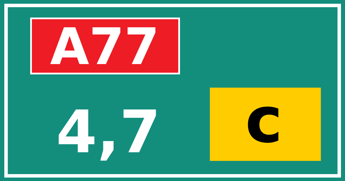 Hectometerbord A77 4,7 letter c