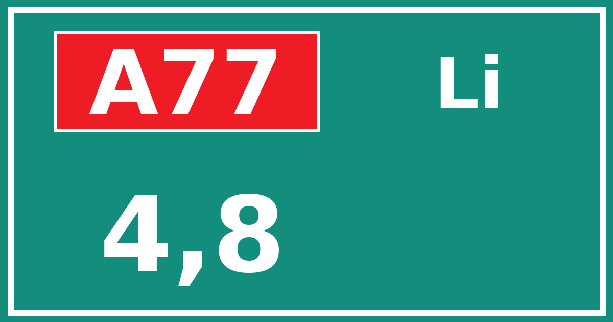 Hectometerbord A77 4,8 zijde Li
