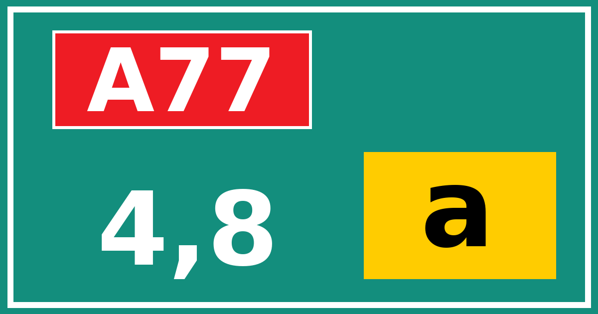 Hectometerbord A77 4,8 letter a
