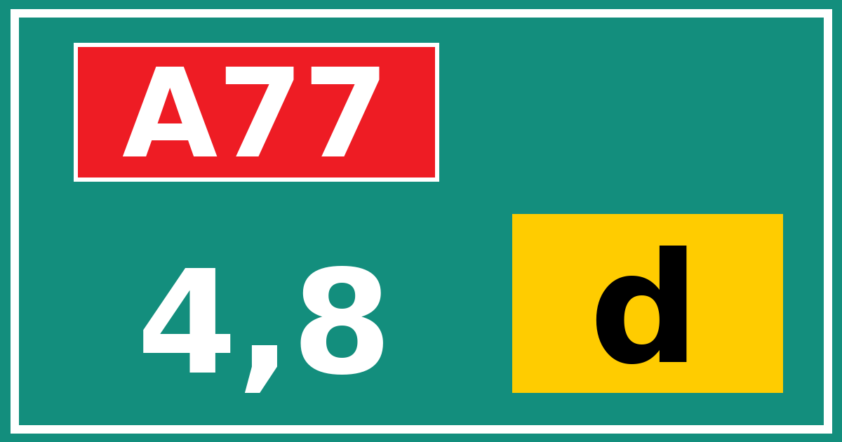 Hectometerbord A77 4,8 letter d