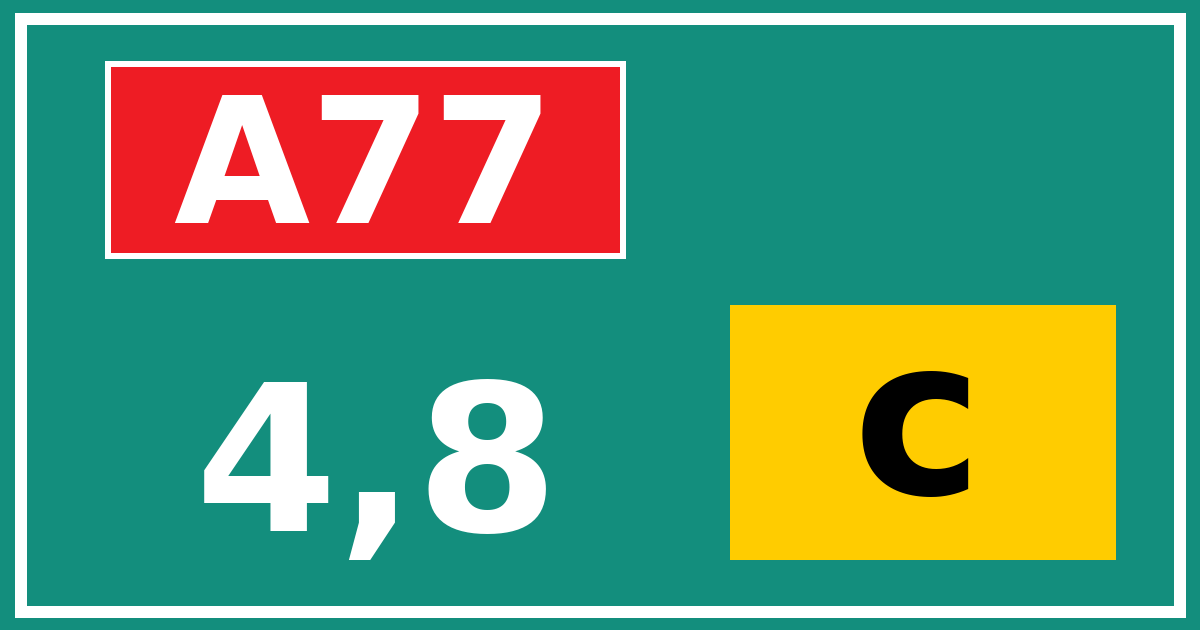 Hectometerbord A77 4,8 letter c
