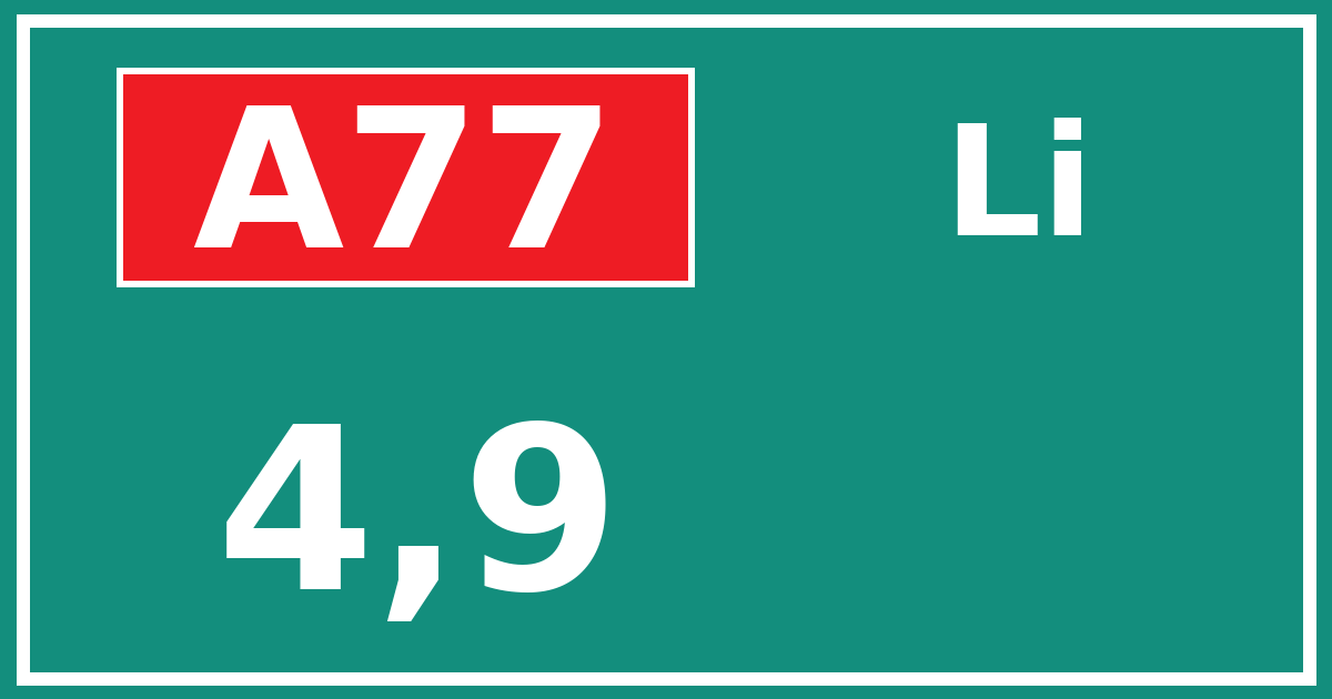 Hectometerbord A77 4,9 zijde Li