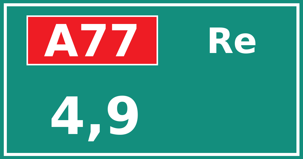 Hectometerbord A77 4,9 zijde Re