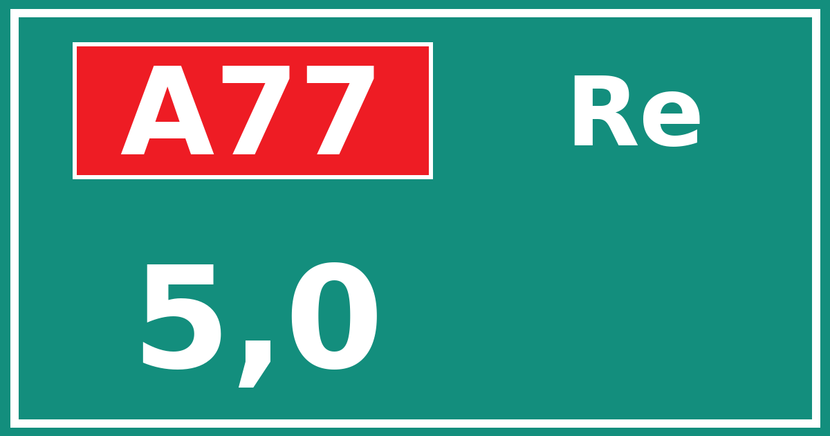 Hectometerbord A77 5,0 zijde Re