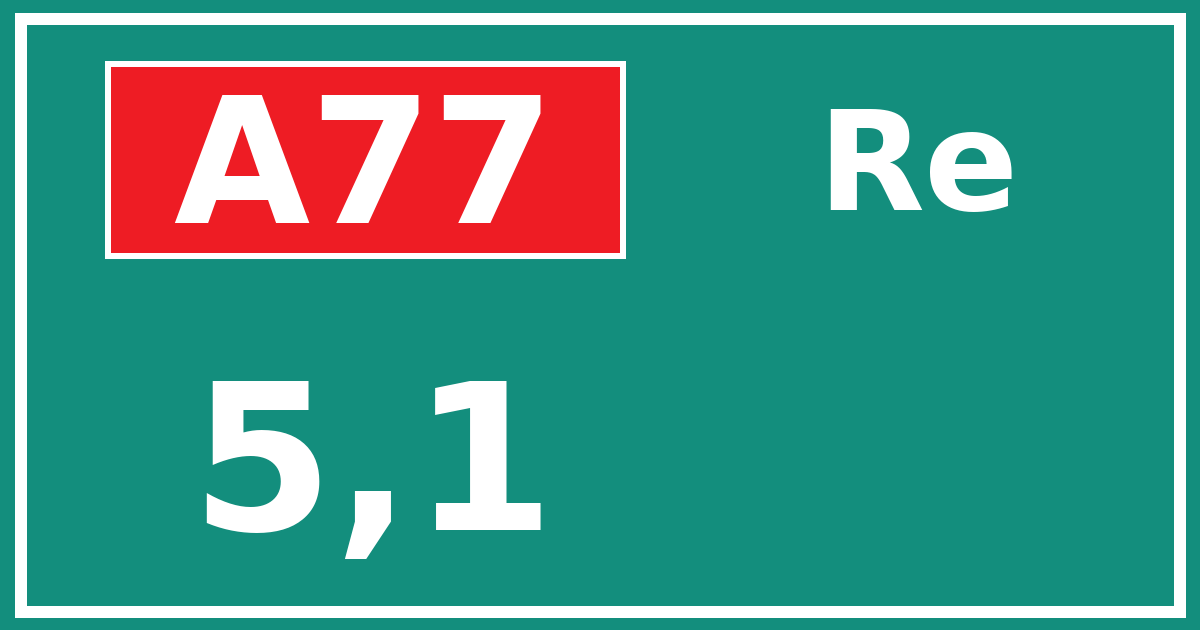 Hectometerbord A77 5,1 zijde Re