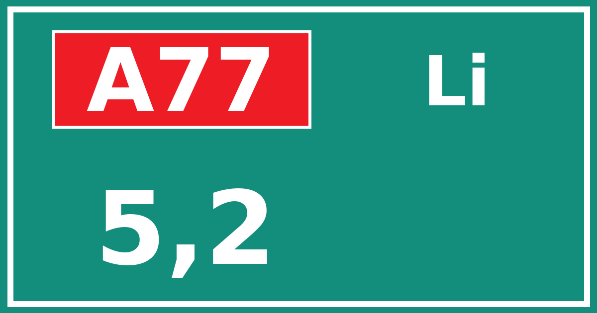 Hectometerbord A77 5,2 zijde Li