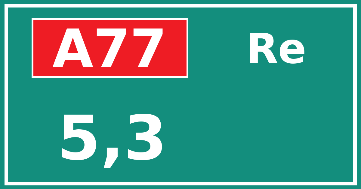 Hectometerbord A77 5,3 zijde Re