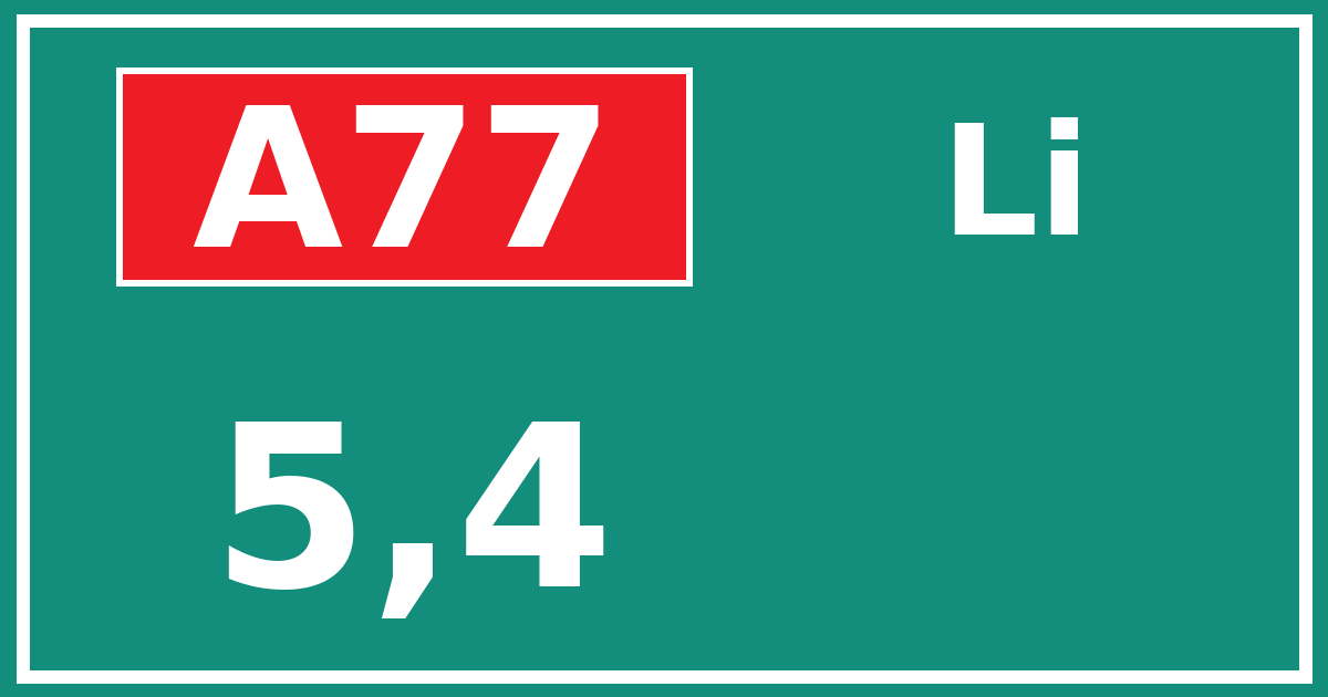 Hectometerbord A77 5,4 zijde Li