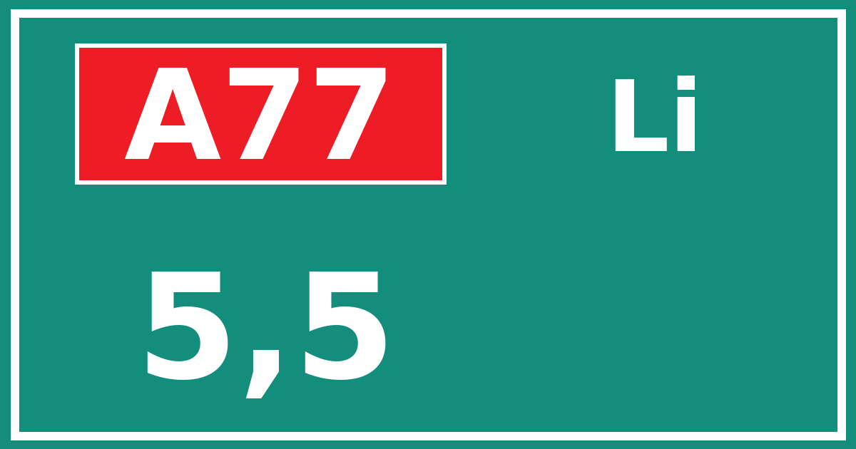 Hectometerbord A77 5,5 zijde Li