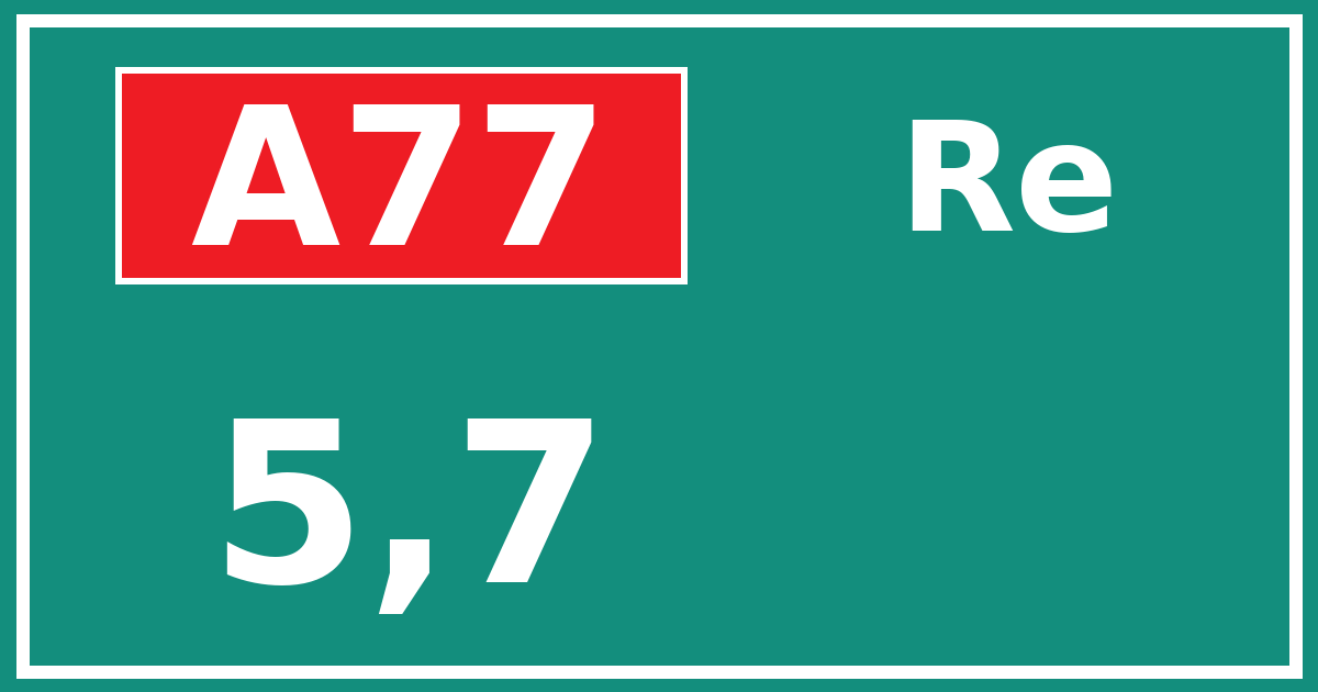 Hectometerbord A77 5,7 zijde Re
