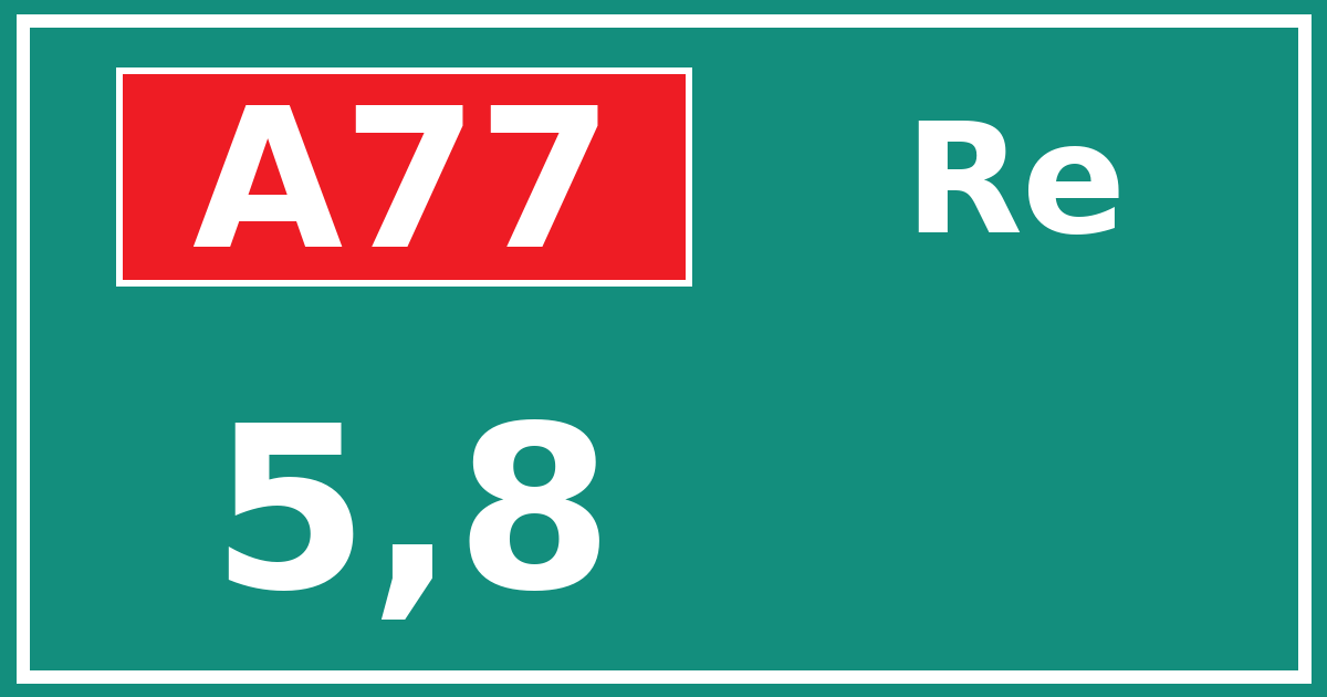 Hectometerbord A77 5,8 zijde Re