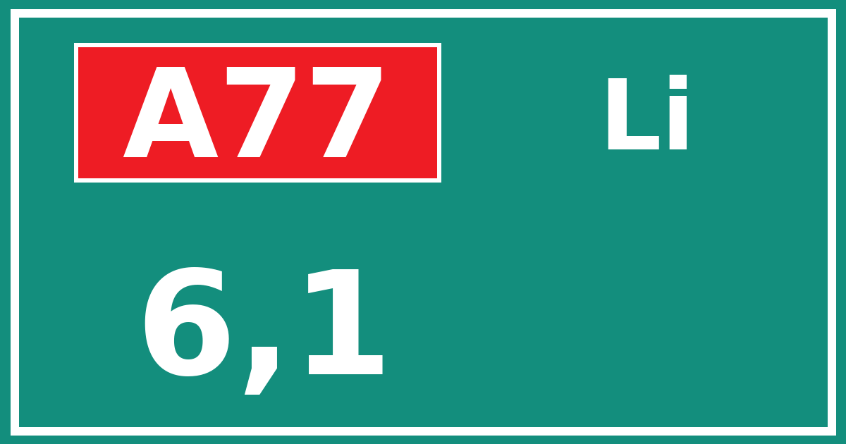 Hectometerbord A77 6,1 zijde Li