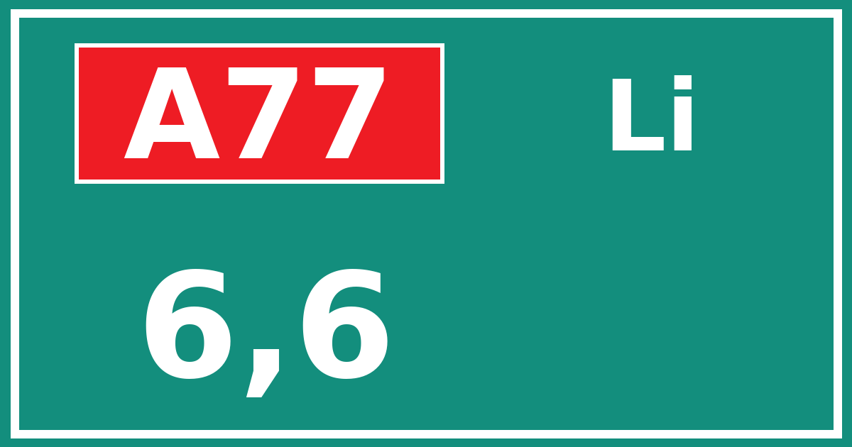 Hectometerbord A77 6,6 zijde Li