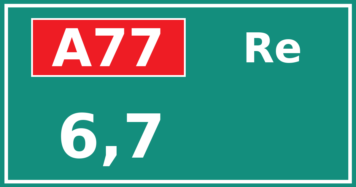 Hectometerbord A77 6,7 zijde Re