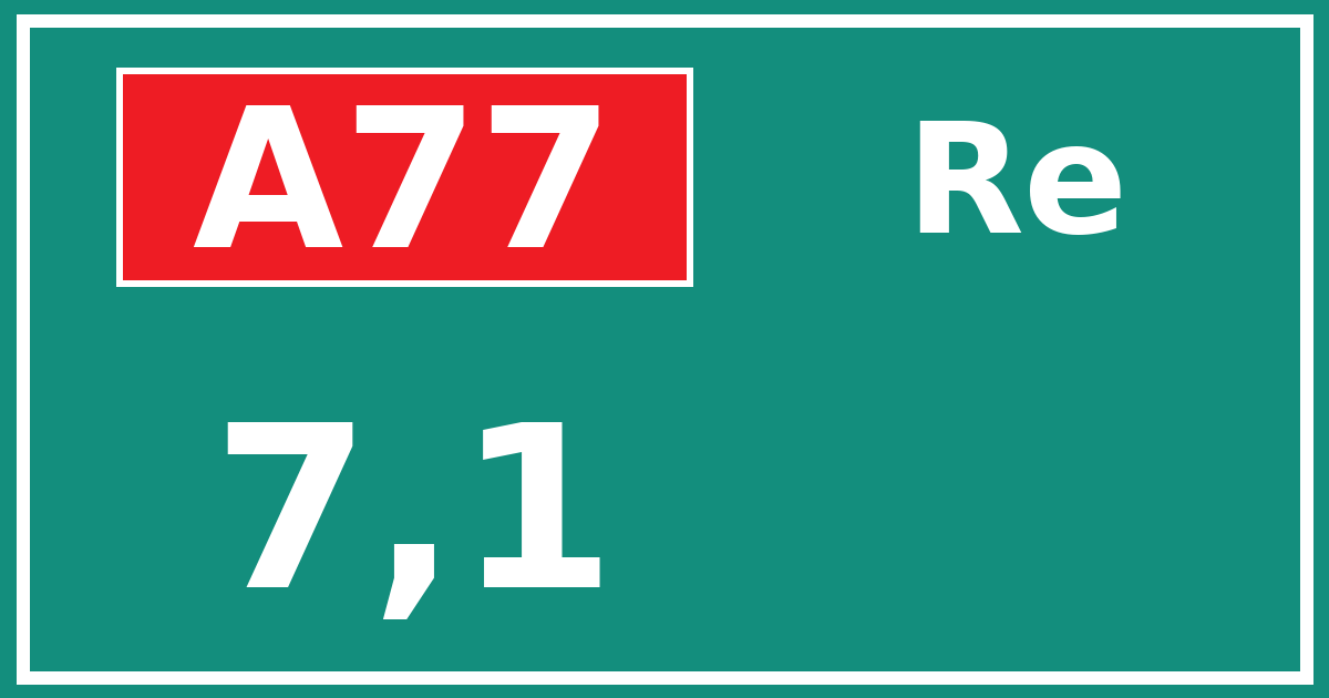 Hectometerbord A77 7,1 zijde Re