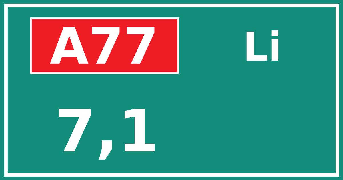 Hectometerbord A77 7,1 zijde Li