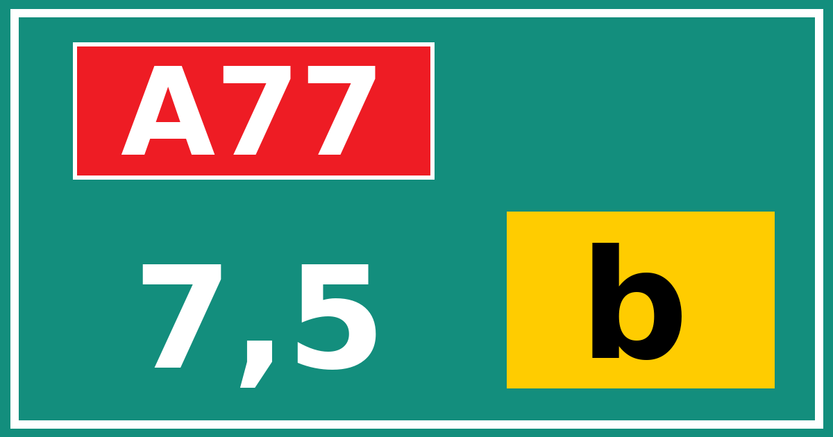 Hectometerbord A77 7,5 letter b