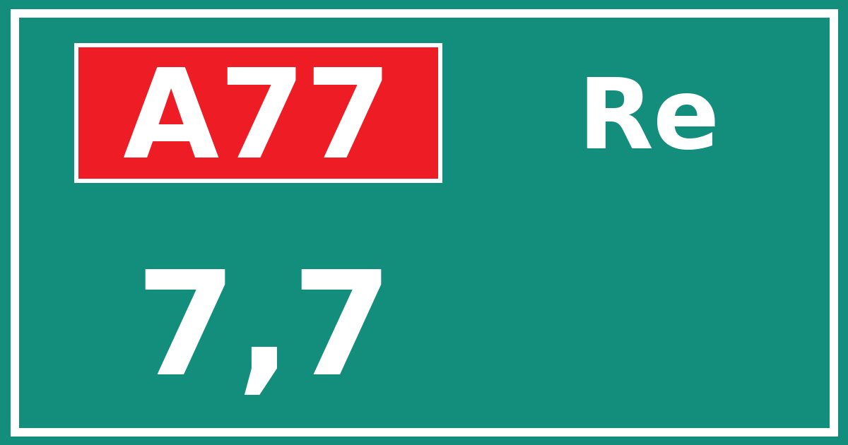 Hectometerbord A77 7,7 zijde Re