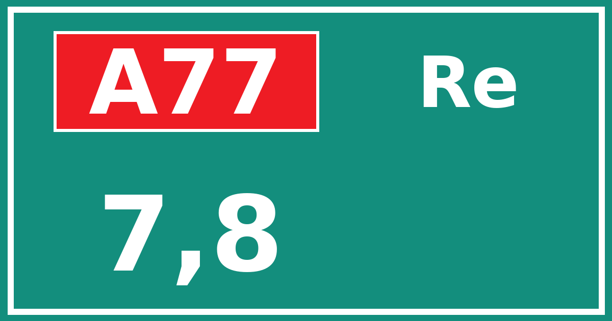 Hectometerbord A77 7,8 zijde Re
