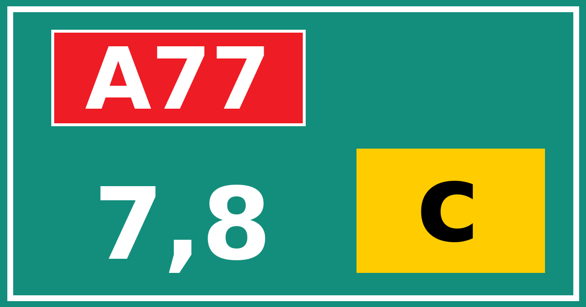 Hectometerbord A77 7,8 letter c