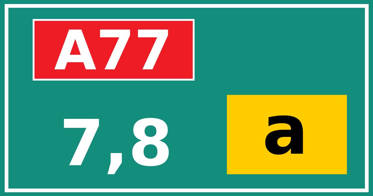 Hectometerbord A77 7,8 letter a