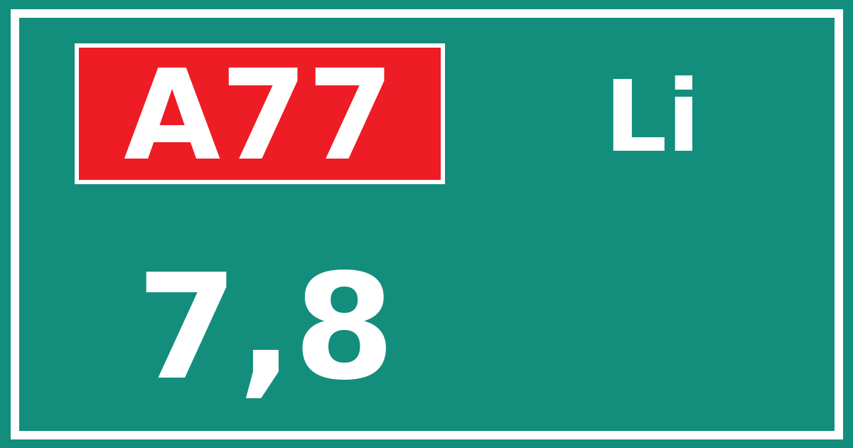 Hectometerbord A77 7,8 zijde Li
