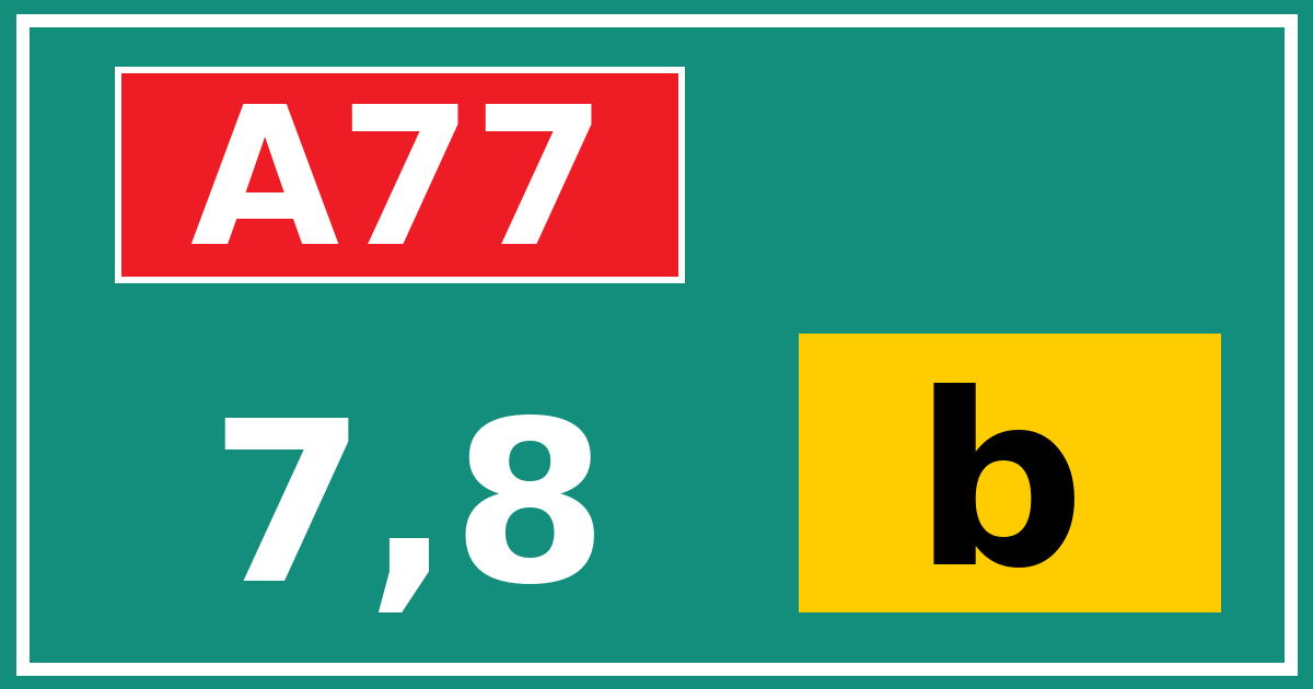 Hectometerbord A77 7,8 letter b