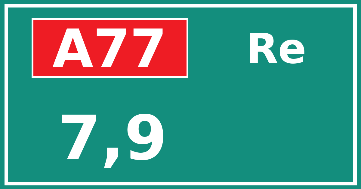 Hectometerbord A77 7,9 zijde Re