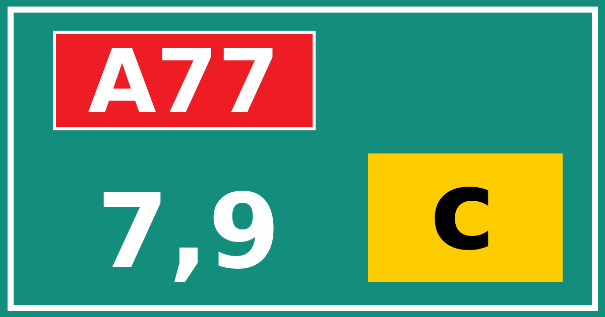Hectometerbord A77 7,9 letter c