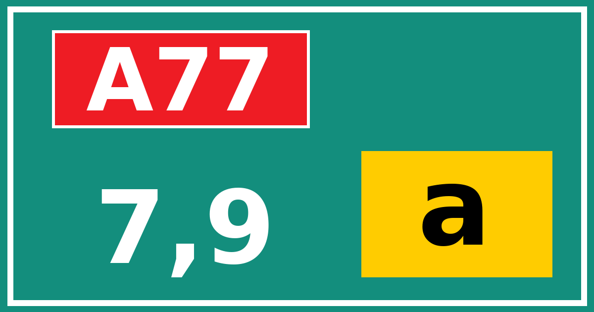 Hectometerbord A77 7,9 letter a