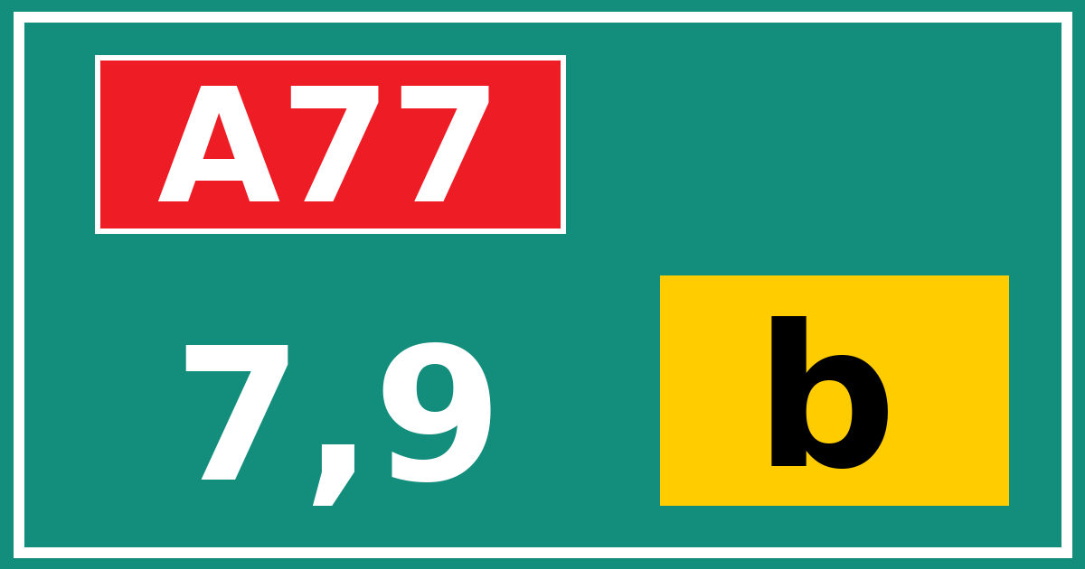 Hectometerbord A77 7,9 letter b