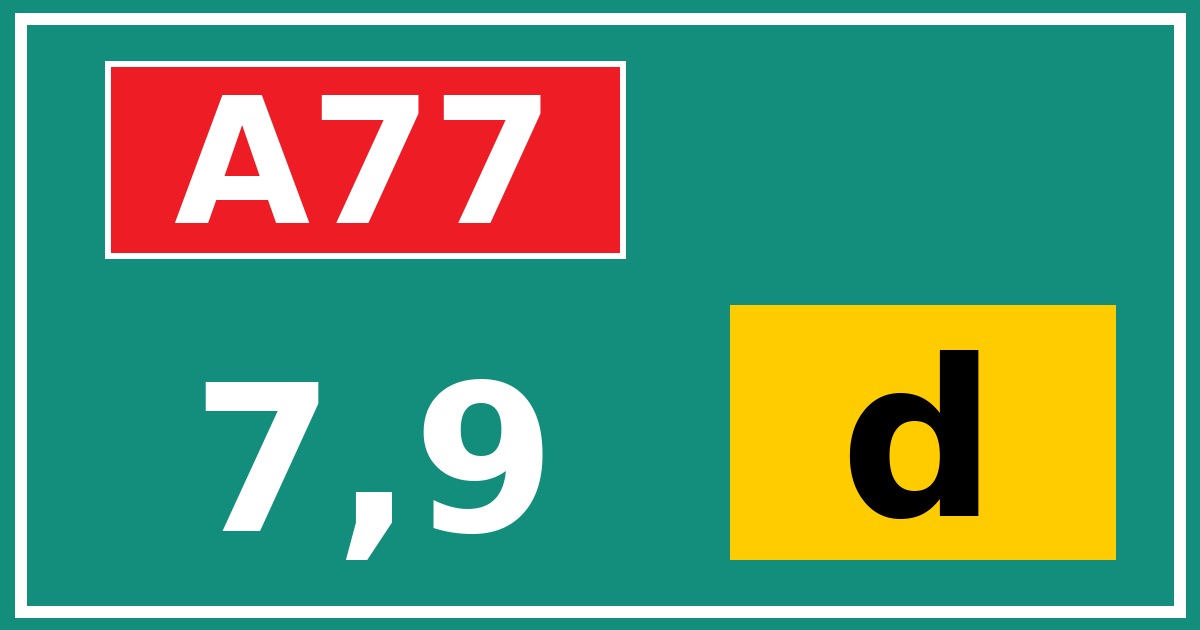 Hectometerbord A77 7,9 letter d