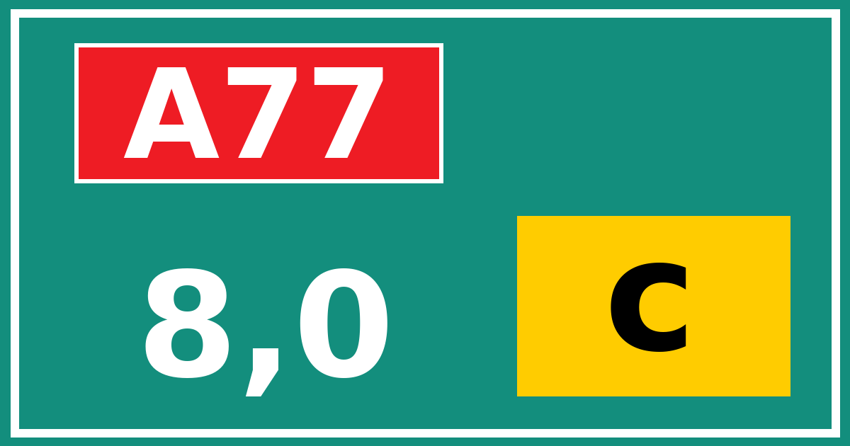 Hectometerbord A77 8,0 letter c