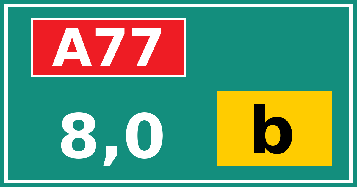 Hectometerbord A77 8,0 letter b