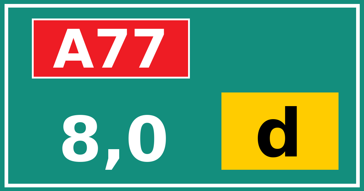 Hectometerbord A77 8,0 letter d