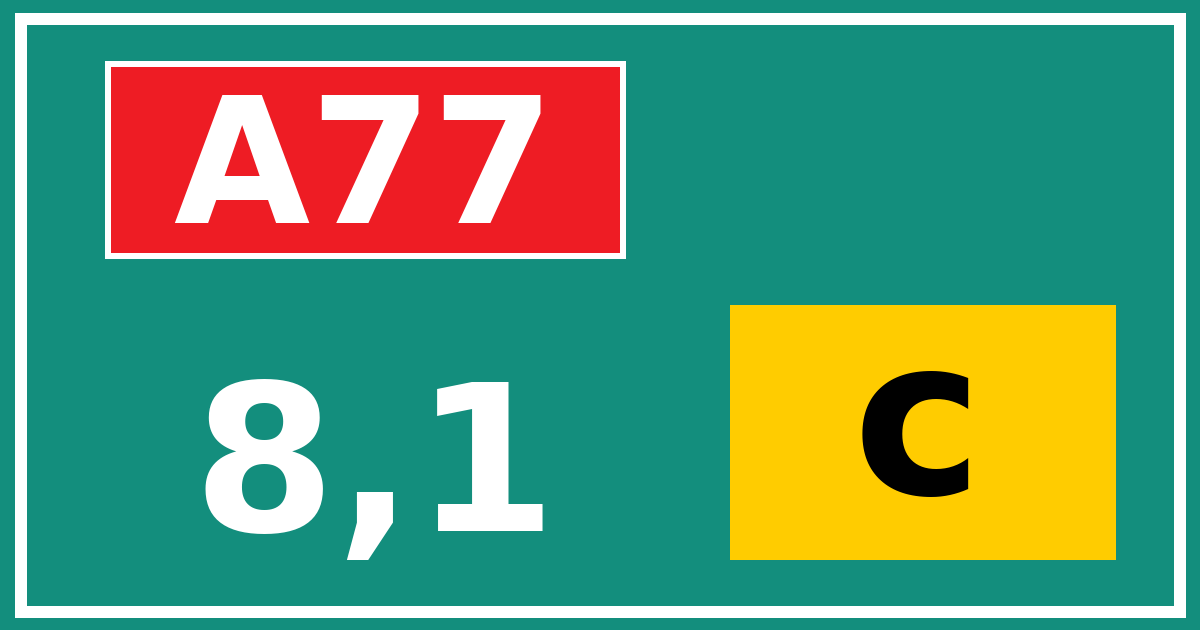 Hectometerbord A77 8,1 letter c