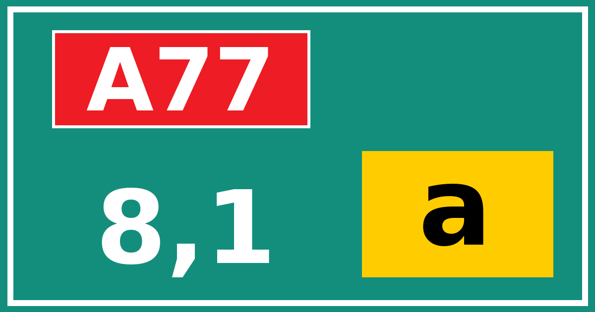 Hectometerbord A77 8,1 letter a