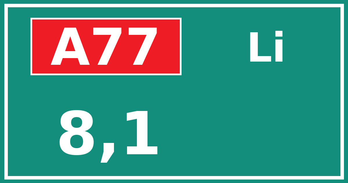 Hectometerbord A77 8,1 zijde Li