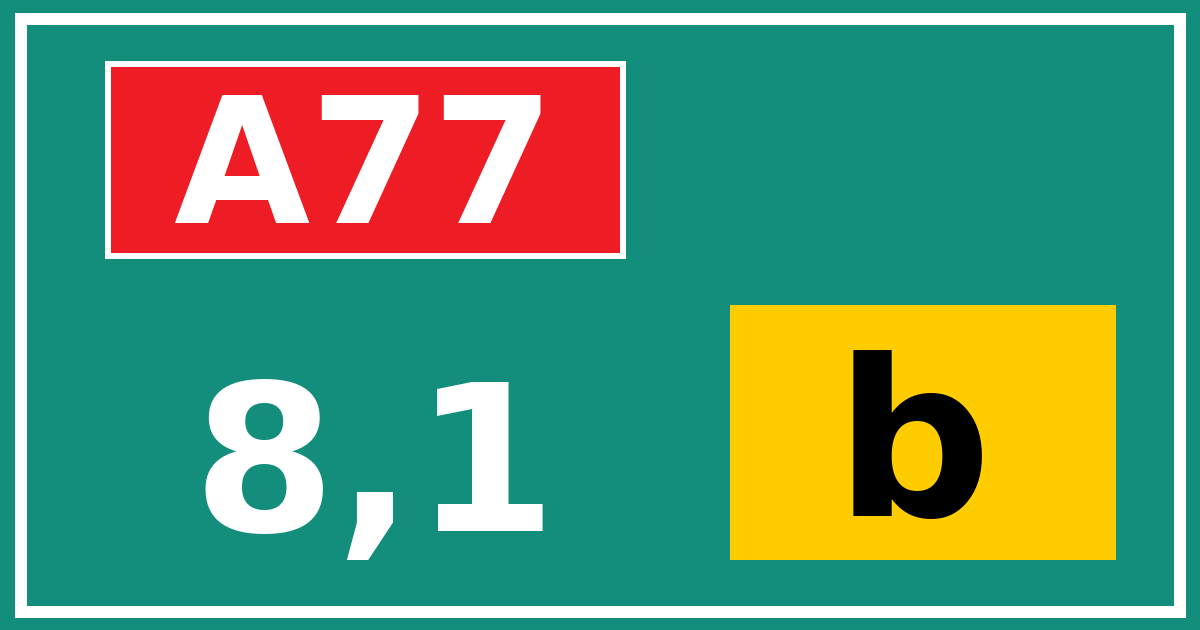 Hectometerbord A77 8,1 letter b